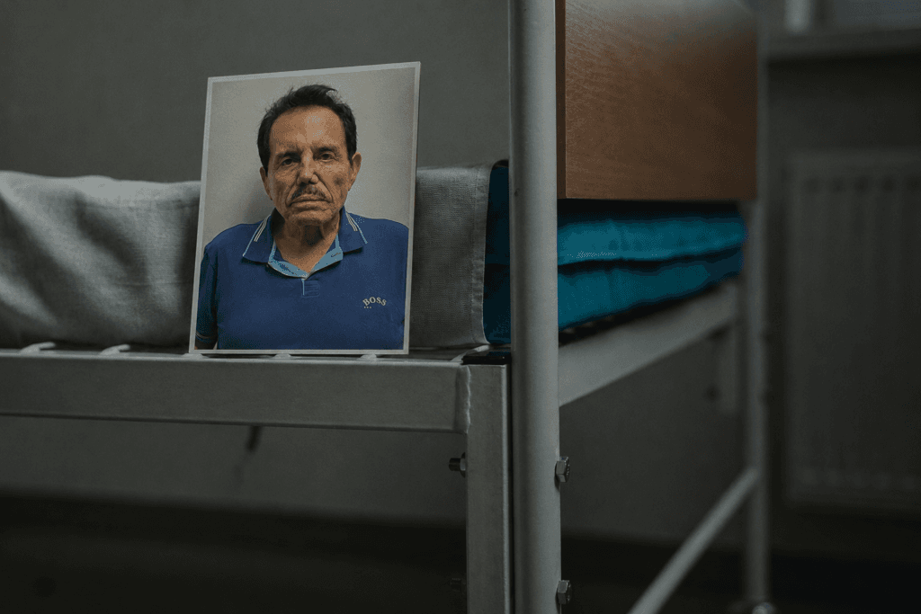 Ismael "El Mayo" Zambada en una fotografía sobre una cama de hospital, reflejando su estado de salud delicado.