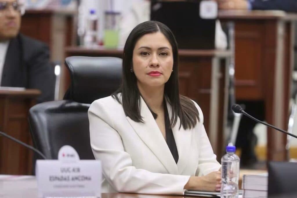 Blanca Yassahara Cruz García, nueva consejera presidenta provisional del INE, en una reunión con otros consejeros.