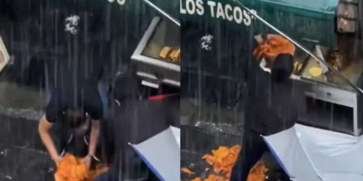 Se cae un trompo de pastor, taqueros lo recogen y… ¿lo vendieron?
