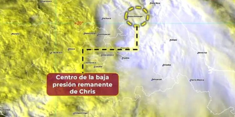 ‘Chris’ se debilita sobre Puebla y ahora es baja presión remanente